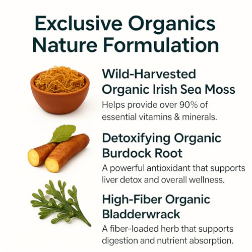 ORGANICS NATURE Irish Sea Moss Capsules 45 Servings | High Potency Seamoss Pills | Dr. Sebi Approved Sea Moss for Energy 90 Vegan Capsules - Image 4