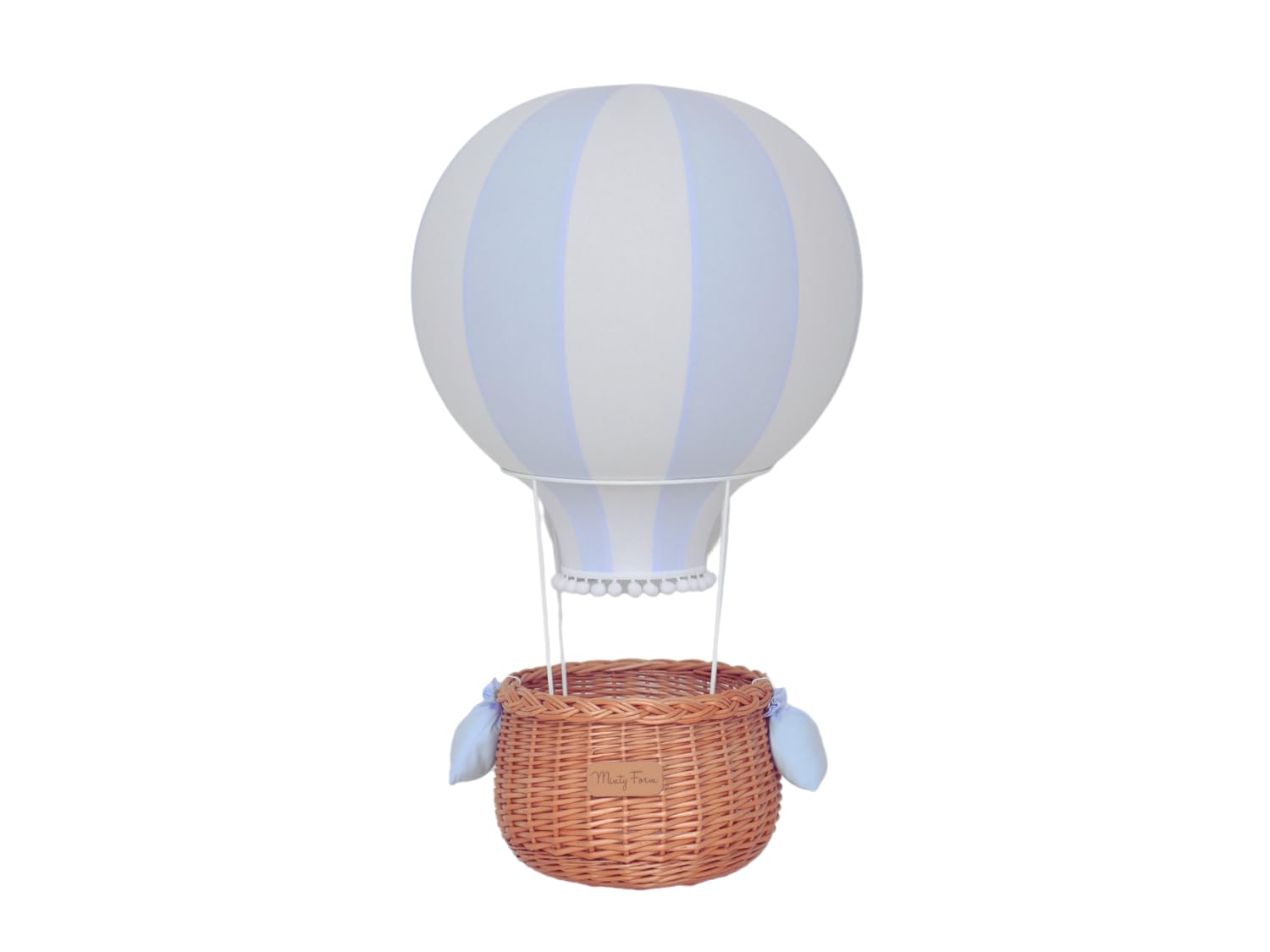 Großes Heißluftballon Mobile Reise-Motiv Kinderzimmer Dekoration, Individuelles Baby Shower Geschenk, Raumdekoration, Willkommensgeschenk Baby, 1 Geburtstag, Kunst Airship, Weiß oder natürlicher Korb