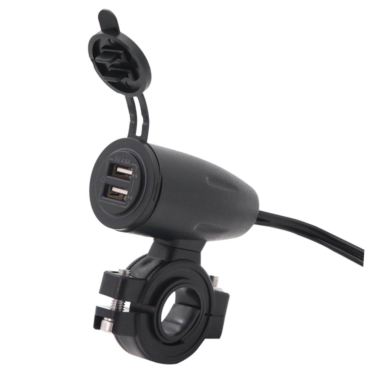 Veemoon 4. Motorcycle USB Charger Dual Ports Fast Charging Compatible Includes Cover Backlight for Motorbike Electric Vehicles and More