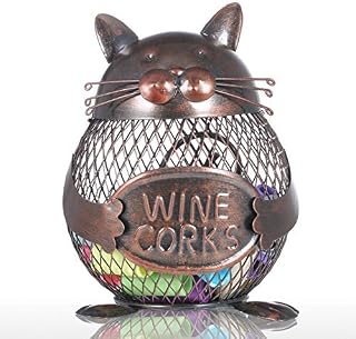 Tooarts Animal Ornament Modern Sculpture Iron Art Practical Crafts Home Decoration Gift Kitten Wine Cork Container