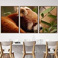 3 Piece Framed Canvas Wall Art Firefox Rustic Urban Canvas Prints Home Artwork Decoration for Living Room,Bedroom - 16