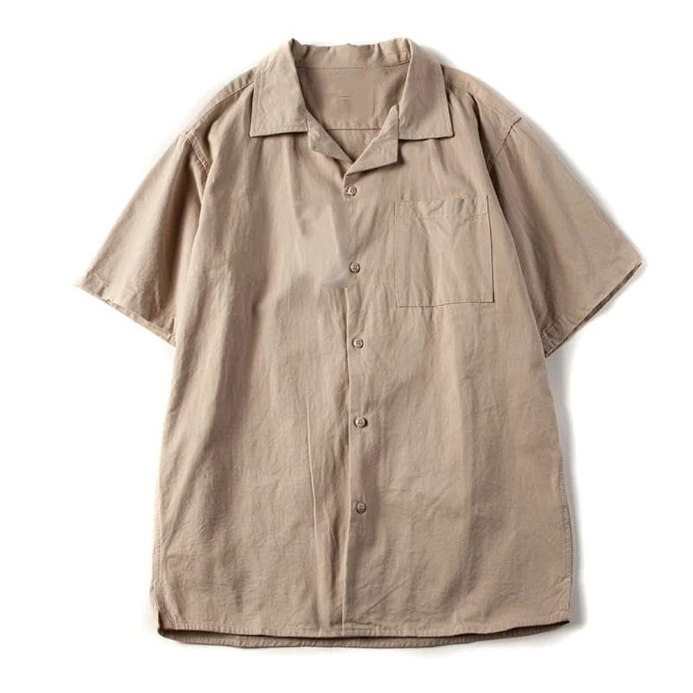 【U LAN】Sunshine Pigment Oversized Short Sleeve Amazon.com: Vimanron Cuban Collar Short Sleeve Shirt Washed