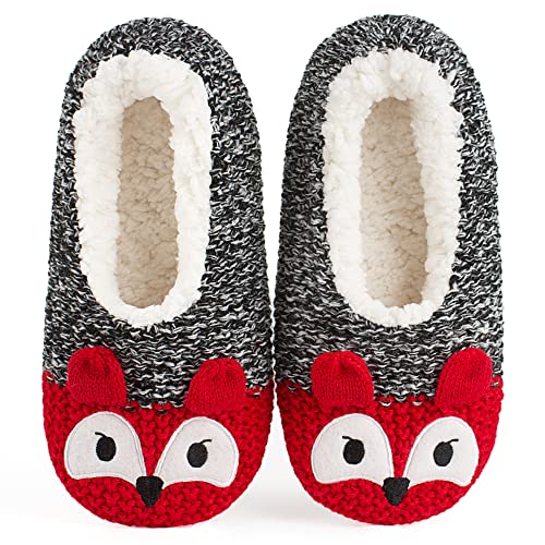 Image of The Metluks Cute Animal House Slippers, Warm Fuzzy Slipper Socks with Grippers Non Slip, Cozy Funny Gifts