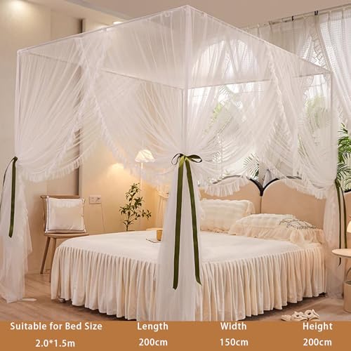 Mosquitera Princess Wind para dormitorio elegante con dosel de doble capa 3