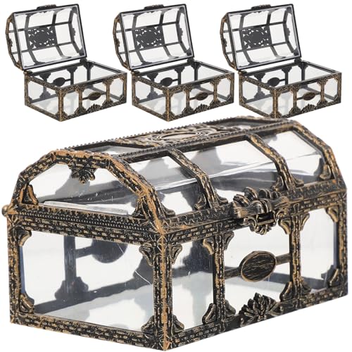 KICHOUSE Caja de Regalos para Bodas, 4 Cofres Pequeños de Plástico para Dulces y Chocolates, Adecuado para Fiestas y Eventos Temáticos