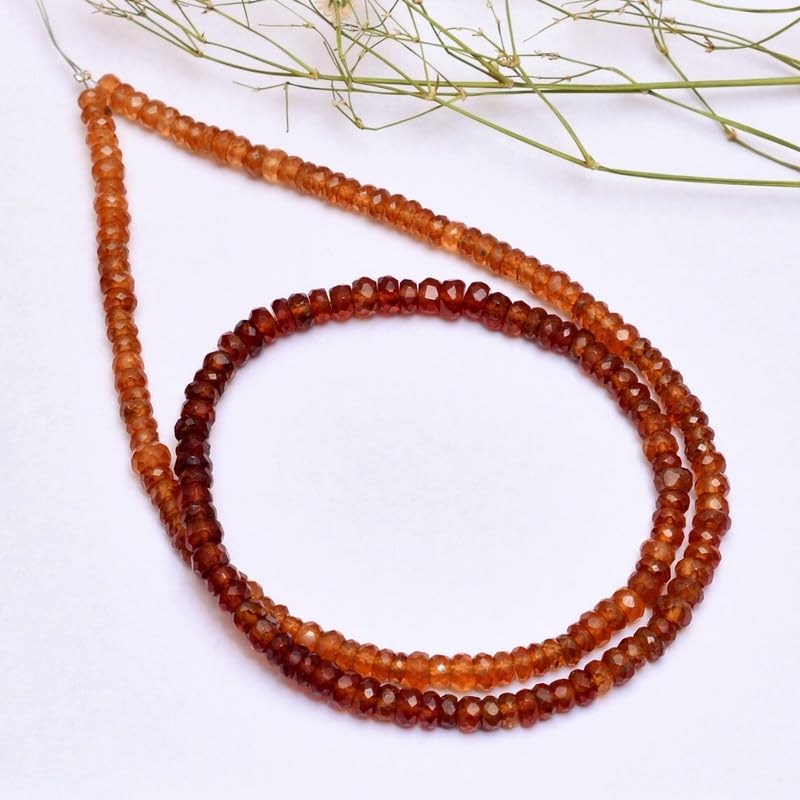 Perles à facettes en grenat hessonite, un trésor de la terre à créer
