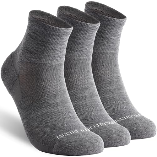 Image of ZEAL WOOD 3 Pairs Mens Womens Merino Wool Ankle Athletic Socks Low Cut Running Golf Tennis Hiking Socks Quarter