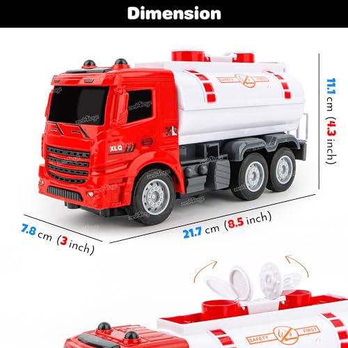 Image of Zest 4 Toyz Remote Control Truck Toy for Kids RC Truck Toy Oil Tanker with Flashing Lights Forward Backward Left Right Movement Battery Operated Vehicle Toy for Boys Girls Birthday Gift