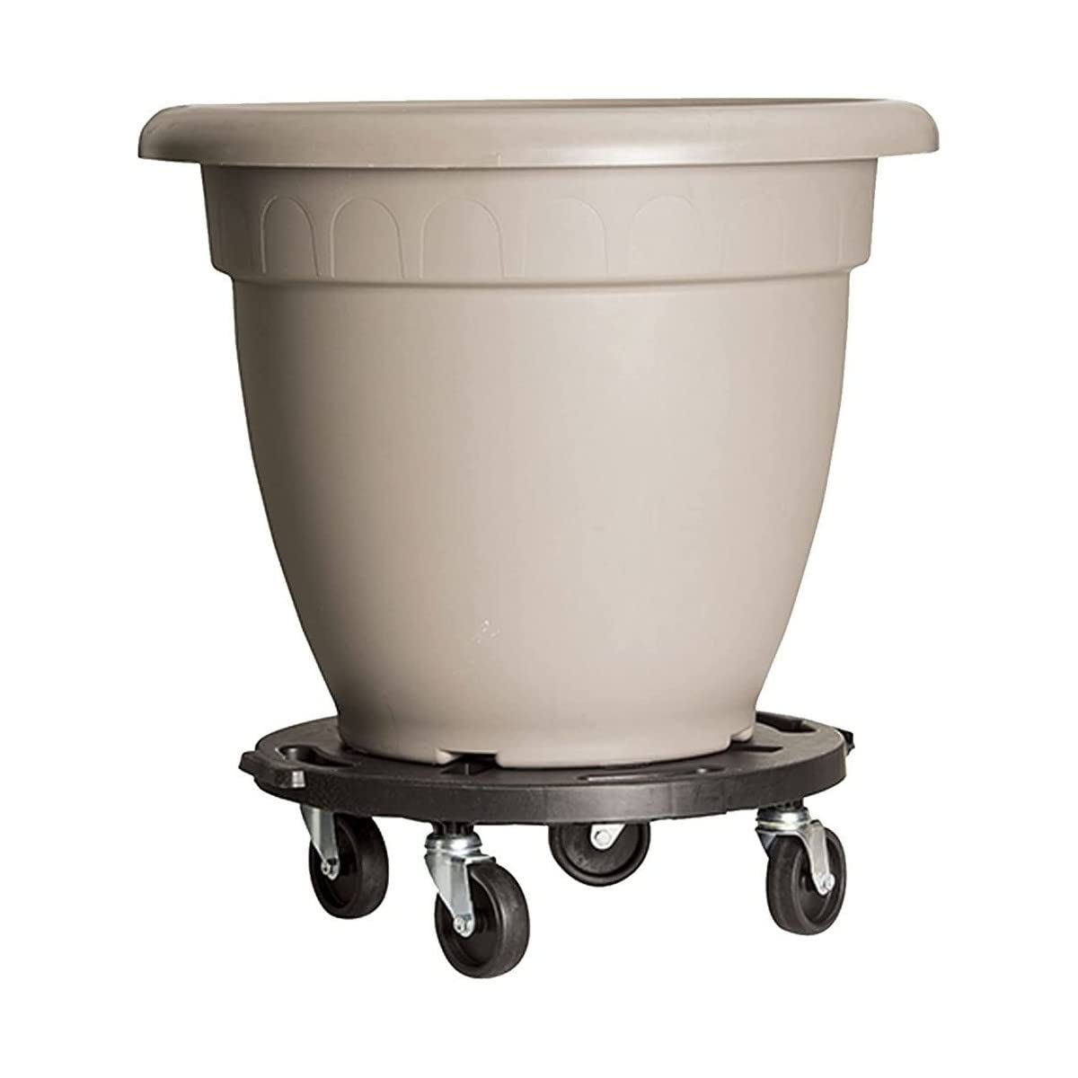 Plateau à roulettes rond Ø40 cm | Support roulant 275 kg en polypropylène antichoc | Déplacement plantes, meubles, charges lourdes