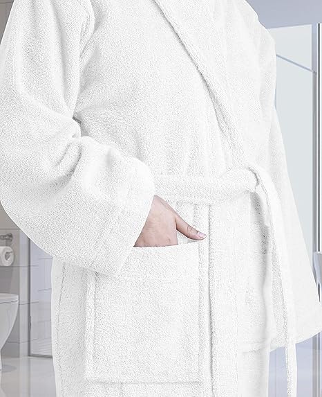 100% Cotton Terry Robes for Women Bathrobe Men Unisex Shower Robe2