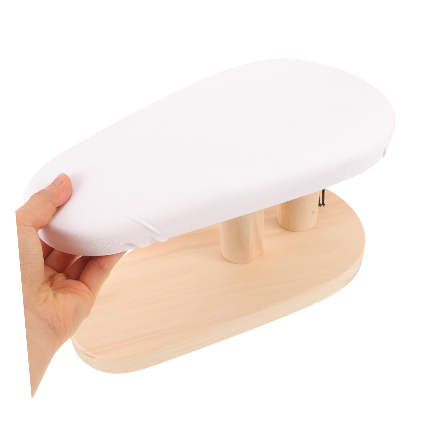 INOOMP Asse da Stiro Portatile in Legno Spalla per Vestiti, Sgabello Rotondo Resistente alle Alte Temperature, Tessuto Traspirante e Asciugatura Rapida per Uso Domestico e Stiratura