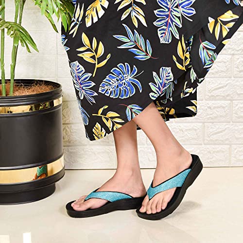 Image of AEROTHOTIC Comfy Arch Support flip flops for women Split Toe Stylish Cushioned Strap with non-slip footbed Walking Dressy Sandals Indoor and Outdoor