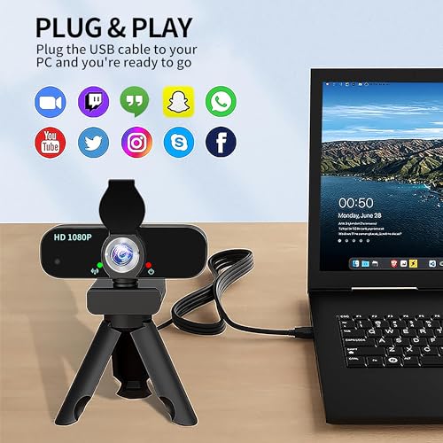 Lusinx Webcam for PC, Full HD 1080p の商品画像 5