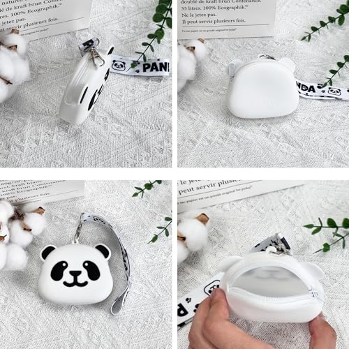 Silicone Mini Coin Purse, Cartoon Animal Coin Purse with Wrist Strap,Little Girl Cartoon Wallet, for Coins, Keys3