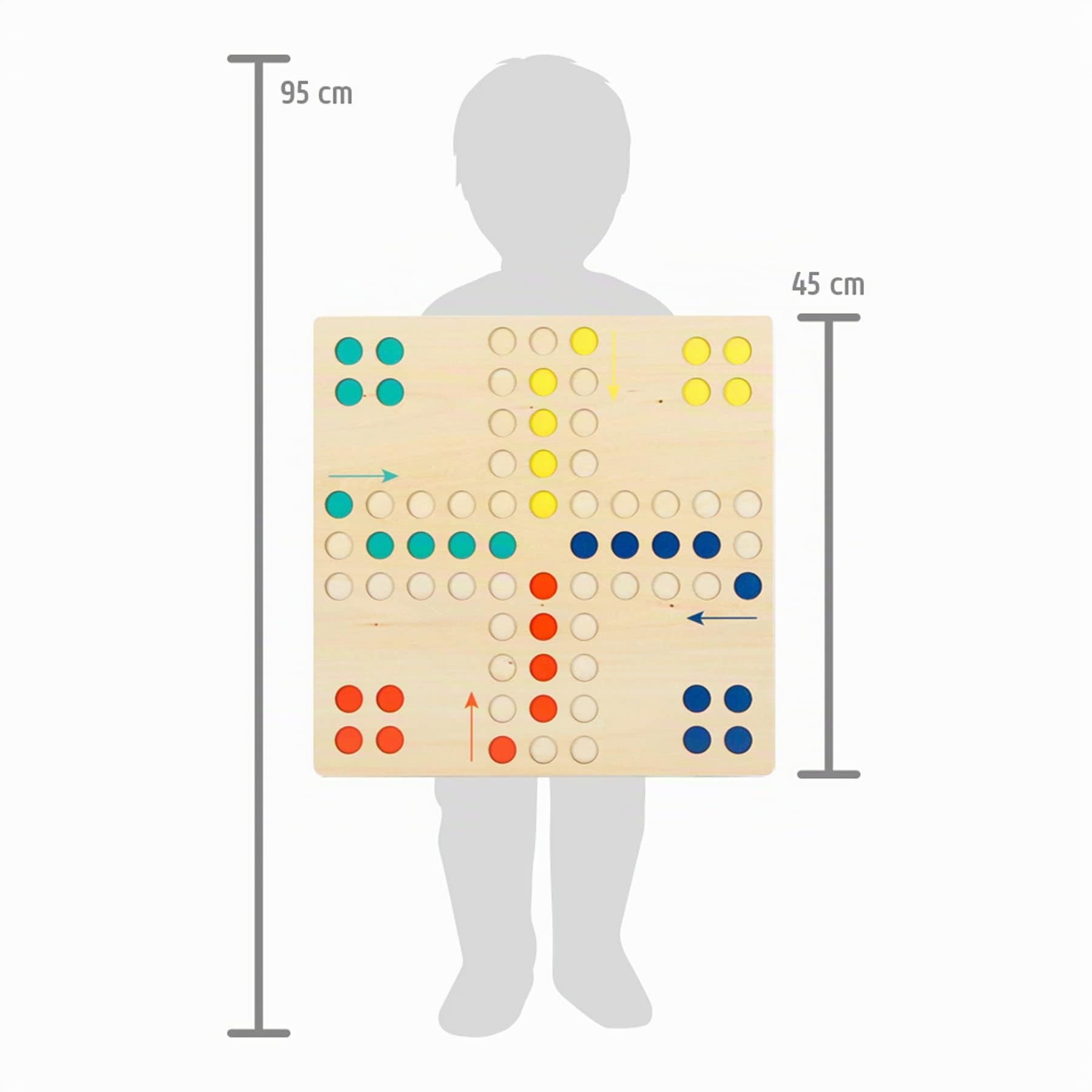 small foot Ludo XL in legno da quattro, gioco di società per l'intera famiglia in grande formato, dai 4 anni, 11783