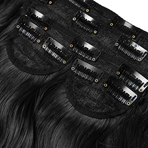 Extensions de cheveux bouclés super épais Lullabellz 55,9 cm noir