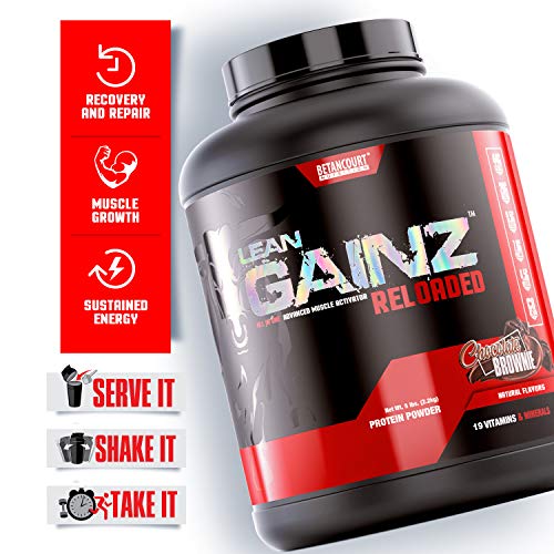 Betancourt Nutrition Lean Gainz Protein Blend, Natural Protein, Carbohydrates, Saturated Fatty Acids, Powder 5.3 Lb. (16 Servings), Chocolate Brownie #TOP3