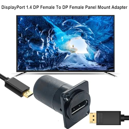 PENGLIN 2PCS Conector Displayport 1.4 Panel Mount miniatura 4
