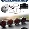 A ABSOPRO 1.57" Universal Digital Water Temperature Gauge Kit with Black Joint Pipe Radiator Sensor Adaptor 100-300F - DC 12V Automotive LED Display #1
