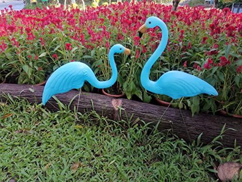 Andbird Plastic Flamingos Yard Ornament -Set Of 2 - Flamingo Lawn Ornaments,Flamingo Garden Yard W/Stakes, For Home And Outdoor Decor, Party Decor, Adjustable Feet Length #TOP3