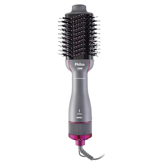 Escova Secadora PHILCO PES14 Soft 1300w Bivolt, Cinza