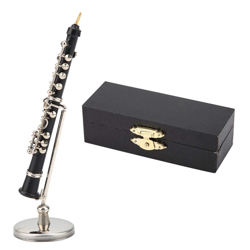 Hautbois miniature Instrument de musique miniature Modèle de hautbois Modèle d'instrument de musique Figurine de décoration de table Coffret d'anniversaire de Noël inclus