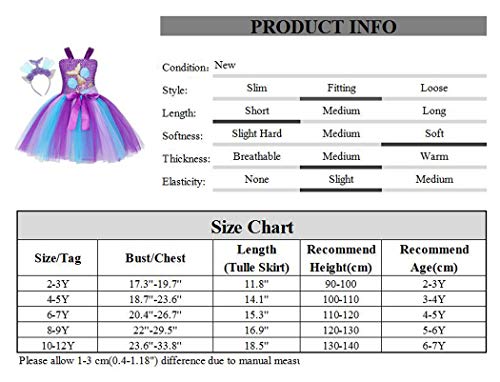 Jurebecia Girls Mermaid Tulle Costume Kids Birthday Party Princess Mermaid Tutu Dress Girls Halloween Dress Up Role Play Dresses Outfit With Mermaid Headband Purple Size 6-7 Years #TOP6