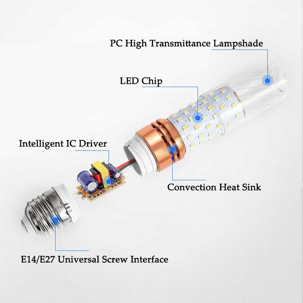 Paquete de 5/10 bombillas LED de maíz E27, bombillas LED de bajo consumo de 16 W, equivalente a bombillas incandescentes de 100 W, luz blanca diurna 6000 K, bombilla LED de maíz de bajo consumo