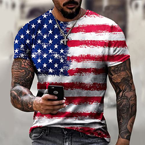 Men's Short Sleeve Patriotic American Design with Eagle and Flag Premium T-Shirt2