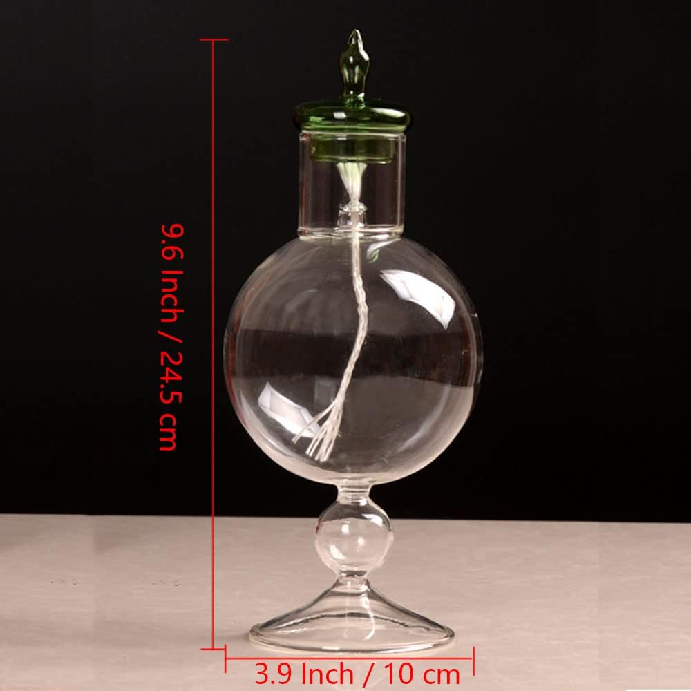 Antioxidant Glass Oil Lamp Candlelight Dinner Decorative Oil Lamp Household Smokeless Oil Lamp Home Emergency Lighting Butter Lamp Adjustable Switch Kerosene Lamp