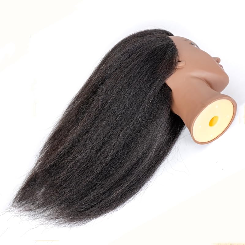 mannequin head human hair manikin head with 100 human hair cosmetology doll head for hairdresser practice braiding hair styling with table clamp stand and tools 14inch