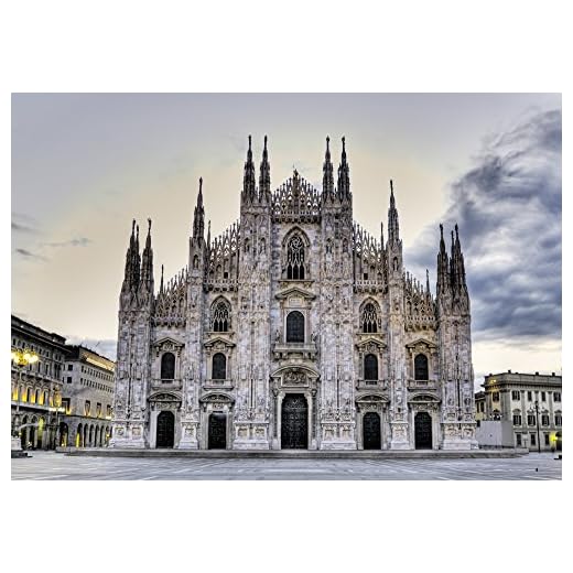 Early Morning On Il Duomo Near Piazza Del Duomo Milan Italy Poster Print (32 x 22)