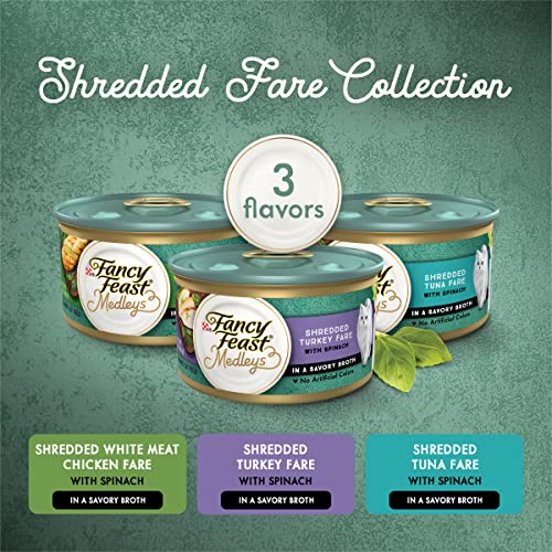 Purina Fancy Feast Medleys Shredded Fare Variety Pack (24) 3 oz Cans - image 2