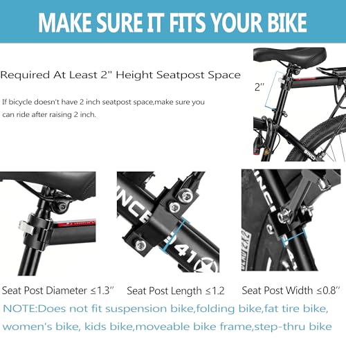 image for YONTUO Rear Bike Rack,115 LB Capacity Solid Bearings Bike Cargo Rack w