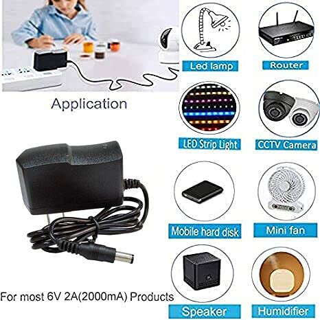 Nc 6V 2A Power Supply Adapter 100-240 Ac To Dc 6V 2A (2000Ma) Power Adapter 6V Power Cord /5.5X2.5Mm Compatible Us Plug Ac/Dc Transformer thumb #3