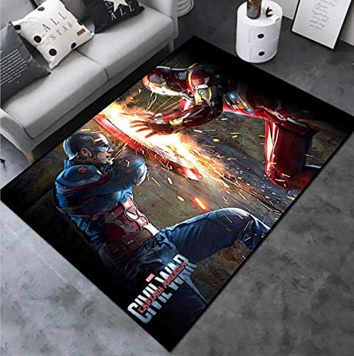Personality Rug Cartoon Winter Marvel Avengers Beauty Team Children's Room Mat Living Room Bedroom Coffee Table Carpet Decoration80cm*120cm