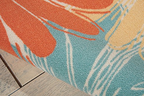 Nourison Home & Garden Indoor/Outdoor Ivory 7'9" X 10'10" Area-Rug, Easy Washing, Non Shedding, Bed Room, Living Room, Dining Room, Kitchen (8X11) #TOP5