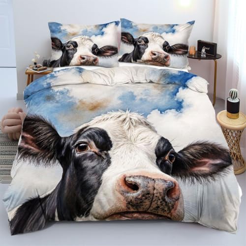 Housse de couette vache 90x190 cm avec taie en microfibre douce - 2