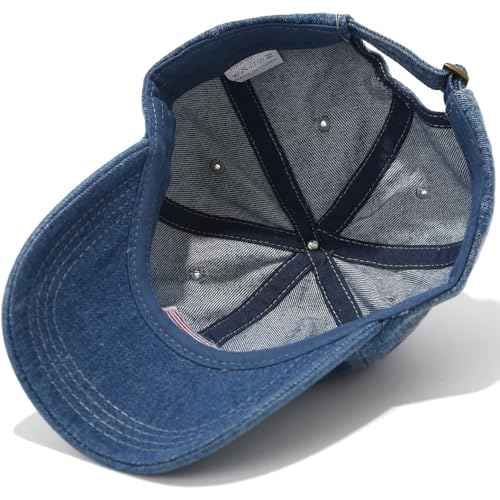 Image of XYIYI Vintage Washed Distressed Baseball Cap Adjustable Cotton Dad Hat for Women Men