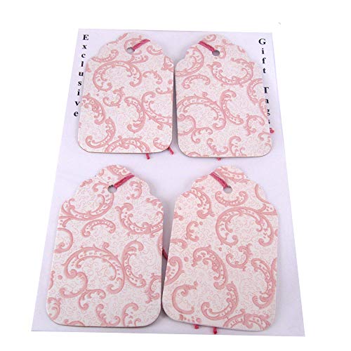 Pretty Pink Handmade Gift Tag Set from Recycled Wallpaper