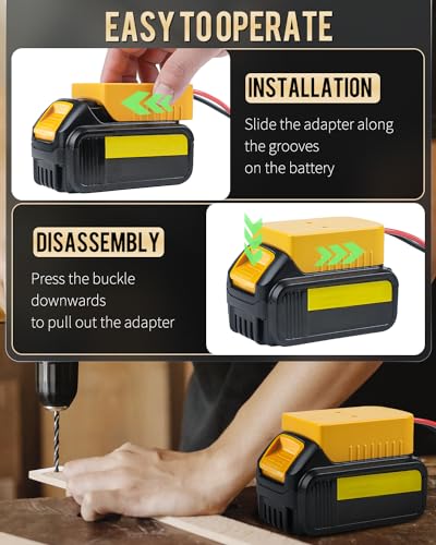 Vibit 20 V to 12 V Step-Down Converter for Dewalt Battery, DC Power Adapter, Voltage Reducer Transformer 180 W Buck Converter Regulator for Golf Cart RC Car Truck Light & DIY (with Switch) - Image 7