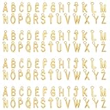 Shapenty 4 Sets Alloy Metal A-Z Alphabet Letter Charms Spacer Beads for DIY Craft Bracelet Wristbands Necklace Choker Keychain Jewelry Making Finding, 4pcs of Each Letter, 104PCS (KC Gold)
