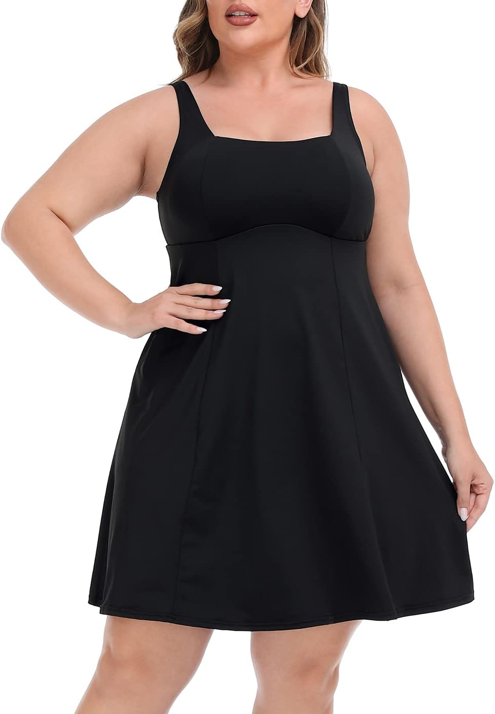 HDE Womens Plus Size Tennis Athletic Workout Dress with Built-in Shorts & Bra - Image 4
