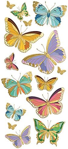 amazon com paper house productions stickers faux enamel butterflies 3 pack 3 count