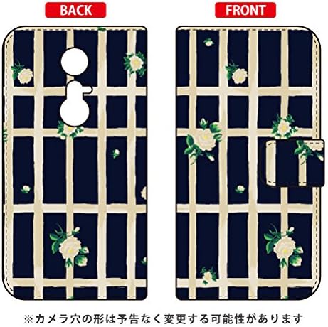 Second Skin Flip Smartphone Case Sindee Flower Grid (Navy) / for Arrows NX F-05F/docomo DFJF5F-IJTC-401-LIZ4