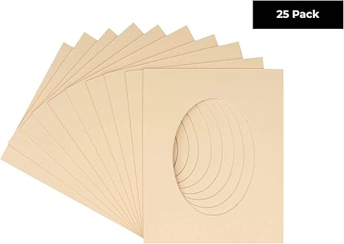 Miniatura 9 de Tapete de 8 x 10 pulgadas, corte biselado para fotos de 5 x 7 pulgadas, apertura de tablero de fotos ovalado negro precortado, sin ácidos, mate para