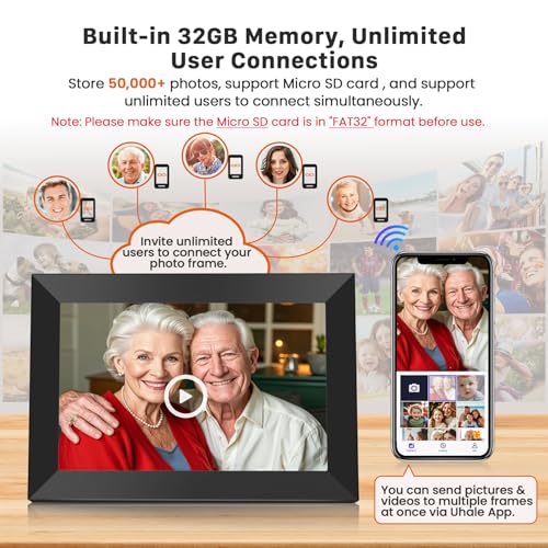 undefined Uhale Digital Picture Frame WiFi 10.1 Inch with 32GB Storage, Electronic Photo Frames 1280 x 800 HD IPS Touch Screen, Auto Rotate, Slideshow, Instantly Share Photos and Videos from Anywhere の商品画像 3
