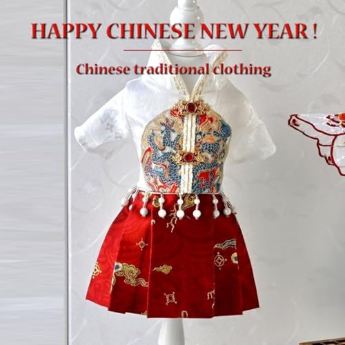 Vestido disfraz chino para perros y gatos rojo XL miniatura 3