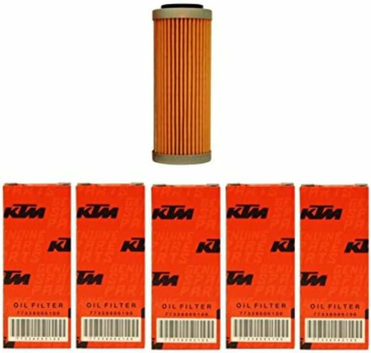 NEW OEM KTM OIL FILTERS 5 PACK 350 400 450 500 530 EXC-F SX-F XC-F XCF-W FACT. ED 2008-2018 5X 77338005100