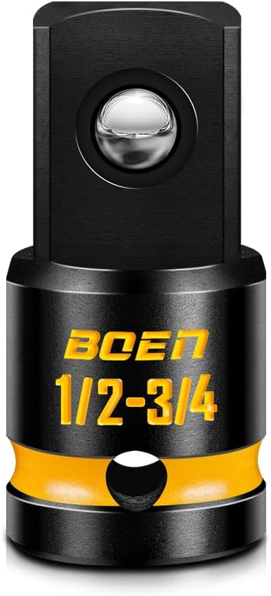 BOEN PRO 1/2"F to 3/4"M Impact Socket Adapter, Impact Driver Conversions for Impact Wrench, CR-MO Steel, Embossed and Painted Marking